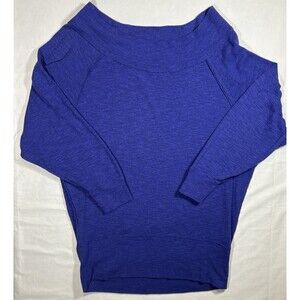 We The Free Palisades Top Womens Large Off The Shoulder Navy Blue